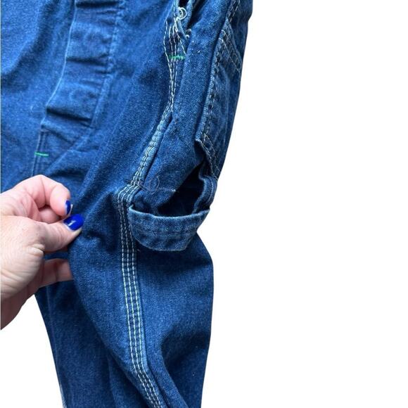 VINTAGE Big Smith Blue Denim Bib Overall Jeans carpenter style Size 42 x 30 - Picture 7 of 10